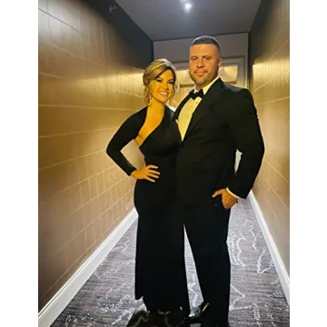 BEAGIMEG Sexy Elegant One Shoulder Backless Evening Dress Black