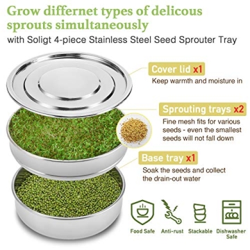 Brilliant Stainless Steel Seed Sprouter Kit for Home Gardens