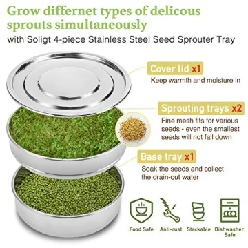 Brilliant Stainless Steel Seed Sprouter Kit for Home Gardens