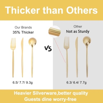 Rubtlamp 180Pcs Gold Plastic Silverware Set for Parties