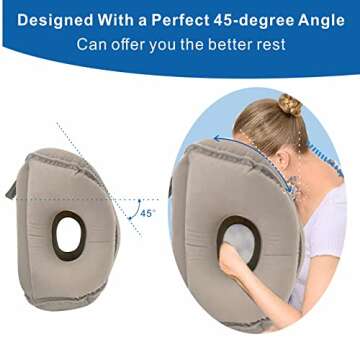 Comfortable Inflatable Travel Pillow by ILEISURELY for Easy Resting on Trips
