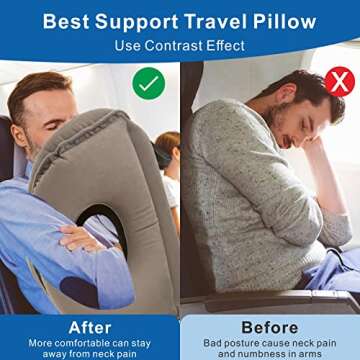 ILEISURELY Inflatable Travel Pillow for Comfortable Travel Support