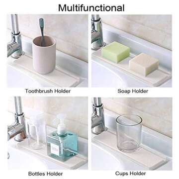 OwnMy Set of 4 Water Absorbent Diatomite Drink Coasters, Diatomaceous Earth Soap Holder Water Drying Soap Saver Dish Toothbrush Soap Drink Coaster Set for Bathroom and Kitchen (White)