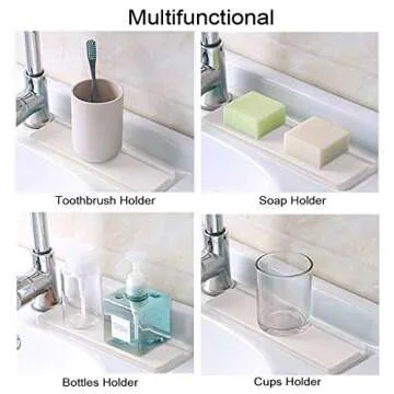 OwnMy Set of 4 Water Absorbent Diatomite Drink Coasters, Diatomaceous Earth Soap Holder Water Drying Soap Saver Dish Toothbrush Soap Drink Coaster Set for Bathroom and Kitchen (White)