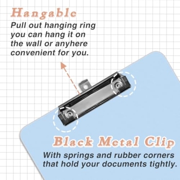 Colorful 4 Pack Plastic Clipboards for All Uses