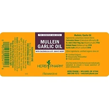 Herb Pharm Mullein Garlic Herbal Oil for Ear Health Solution