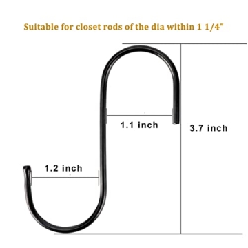Evob 30 Pack Black Steel Heavy Duty Hanging Hooks