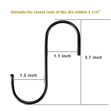 Evob 30 Pack Black Steel Heavy Duty Hanging Hooks