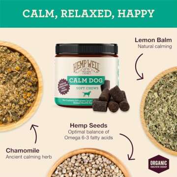 Hemp Well Calm Dog Soft Chews - Natural Anxiety Relief for Dogs (120 Chews)