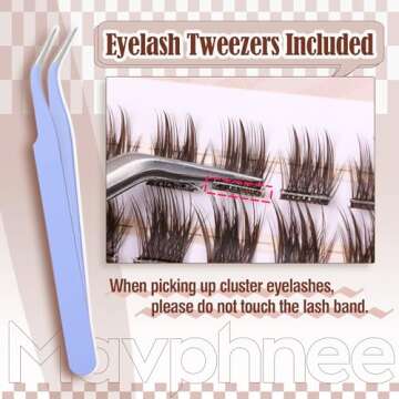 Self Adhesive Lash Clusters Kit Brown Eyelash Clusters No Glue Needed Brown Lash Individuals 8-16MM Self Adhesive Eyelashes Natural Lash Extensions with Eyelash Tweezers