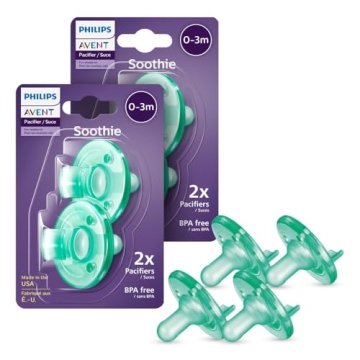 Philips Avent Soothie Pacifiers for Newborns, 4 Pack