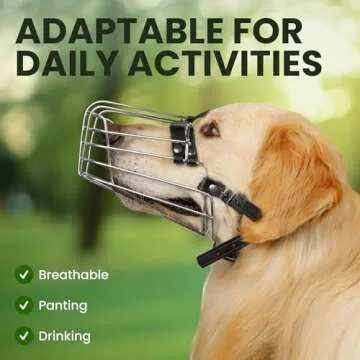 BRONZEDOG Dog Muzzle Wire Basket Metal Mask for Small, Medium and Large Dogs, Breathable, Dog can Drink, Adjustable, Padded, Training, Prevents Biting (Size 5: Belgian Malinois & Golden Retriever)