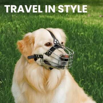 BRONZEDOG Dog Muzzle Wire Basket Metal Mask for Small, Medium and Large Dogs, Breathable, Dog can Drink, Adjustable, Padded, Training, Prevents Biting (Size 5: Belgian Malinois & Golden Retriever)