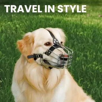 BRONZEDOG Dog Muzzle Wire Basket Metal Mask for Small, Medium and Large Dogs, Breathable, Dog can Drink, Adjustable, Padded, Training, Prevents Biting (Size 5: Belgian Malinois & Golden Retriever)