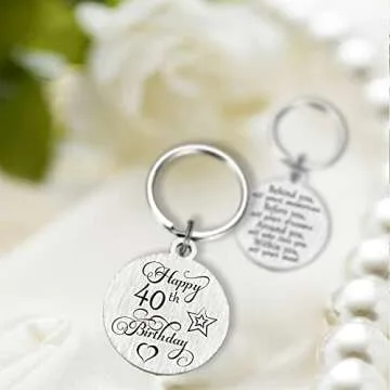 Laluminter 40th Birthday Keychain Gift for Him Her