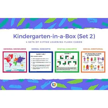 TestingMom.com Kindergarten-in-A-Box Bundle (Set 1 & 2) - Gifted Learning Flash Cards - Gifted and Talented Test Prep for CogAT, OLSAT, NNAT, WPPSI, Iowa Test, NYC & More