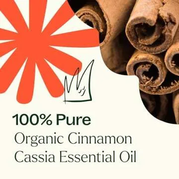 Plant Therapy USDA Certified Organic Cinnamon Cassia Essential Oil 10 mL (1/3 oz) 100% Pure, Undiluted, Therapeutic Grade