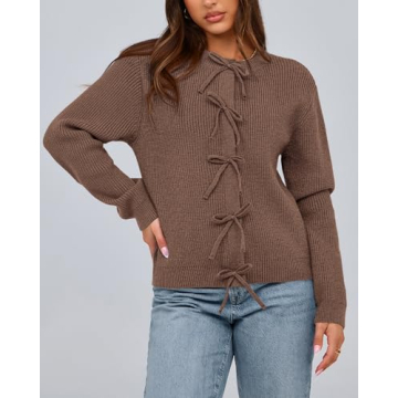 Stylish BTFBM Bow Cardigan - Chic Comfort for Women