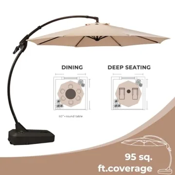 Grand Patio 12' Cantilever Umbrella for Ultimate Shade