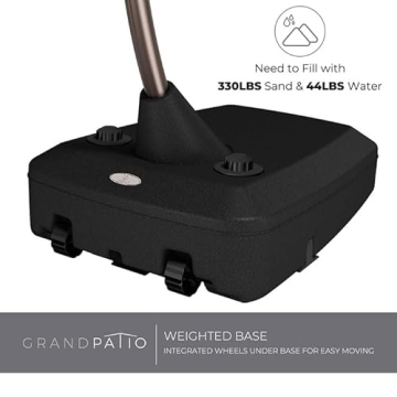 Grand Patio 12' Cantilever Umbrella for Ultimate Shade