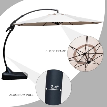 Grand Patio 12' Cantilever Umbrella for Ultimate Shade