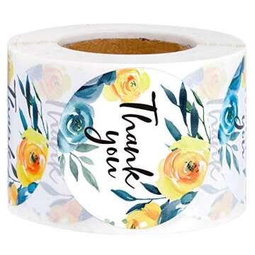 Thank You Shipping Stickers - BIOBROWN Floral Gift Labels