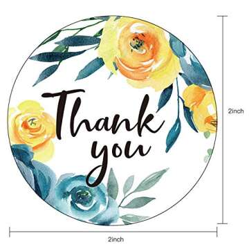 Thank You Shipping Stickers - BIOBROWN Floral Gift Labels