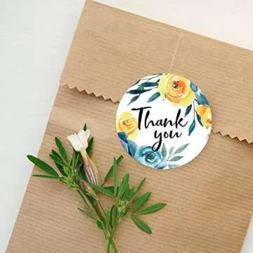 Thank You Shipping Stickers - BIOBROWN Floral Gift Labels