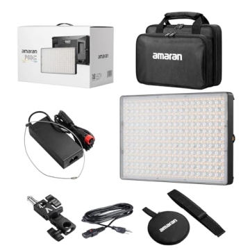 Aputure Amaran P60C RGBWW Video Panel Light,Color Temperature 2500K-7500K,60W,CRI95+/TLCI 96+,5900lux@1m,10 Light Effects,with Softbox,Support App