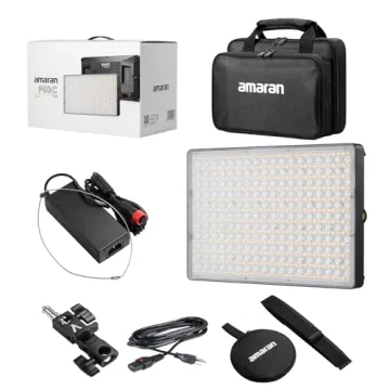 Aputure Amaran P60C RGBWW Video Panel Light,Color Temperature 2500K-7500K,60W,CRI95+/TLCI 96+,5900lux@1m,10 Light Effects,with Softbox,Support App