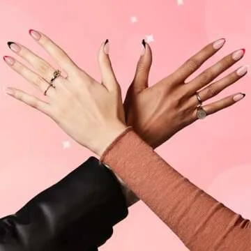 30Pcs Elegant Pink French Tip Press on Nails for Women