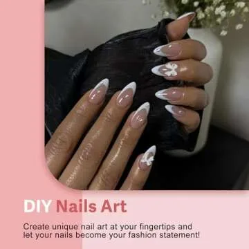 30Pcs Elegant Pink French Tip Press on Nails for Women