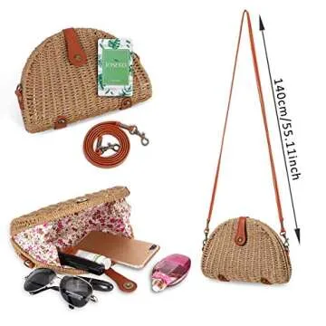 Stylish JOSEKO Crossbody Straw Bag for Beach and Travel