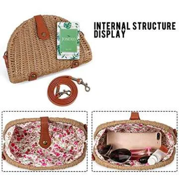 Stylish JOSEKO Crossbody Straw Bag for Beach and Travel