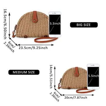 Stylish JOSEKO Crossbody Straw Bag for Beach and Travel