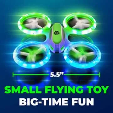 Force1 UFO 3000 LED Mini Drone for Kids - Remote Control Drone, Small RC Quadcopter for Beginners with LEDs, 360 Flips, 4-Channel Remote Control, 2 Speeds, and 2 Batteries