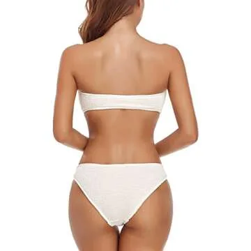 Stylish COCOFREE Women Bandeau Bikini Set Off Shoulder