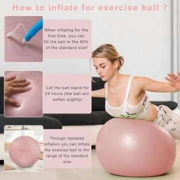 DrfzCa Exercise Ball, Pilates Ball for Pregnancy, Swiss Balance Ball with Pump,Multiple Sizes Stability Ball Chair for Office, Home Gym, Fitness, Workout and Physical Therapy