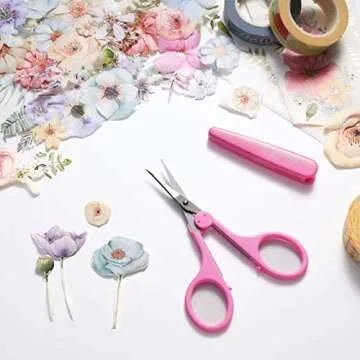 Beaditive High Precision Detail Scissors Set (2-Pc) Sharp, Fine Tips | Paper Cutting, Scrapbooking, Sewing, Crafting | Stainless Steel | Protective Cover (Pastel)