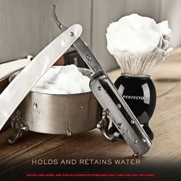 Perfecto 100% Pure Badger Shaving Brush-Black Handle- Engineered for The Best Shave of Your Life. for, Safety Razor, Double Edge Razor, Straight Razor or Shaving Razor, Its The Best Badger Brush.