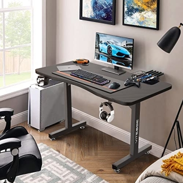 Waleaf 40 Inch Gaming Desk with Mouse Pad & Cup Holder