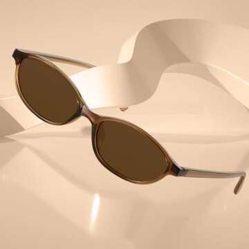 Stylish KUGUAOK Retro Oval Sunglasses for Women