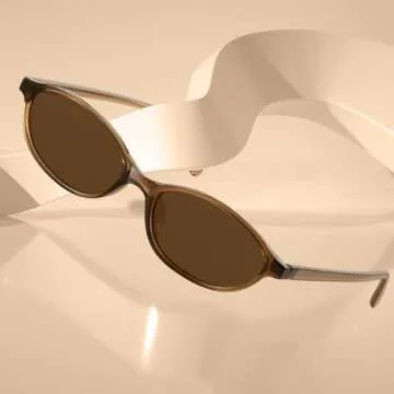 Stylish KUGUAOK Retro Oval Sunglasses for Women