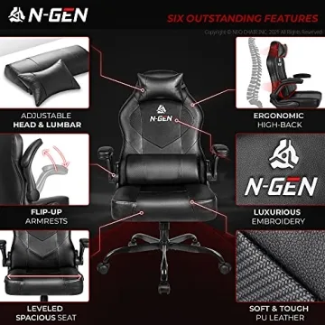 N-GEN Gaming Chair Ergonomic Comfort Adjustable Lumbar Support