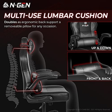 N-GEN Gaming Chair Ergonomic Comfort Adjustable Lumbar Support
