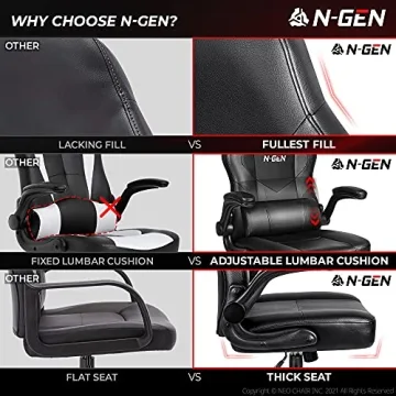 N-GEN Gaming Chair Ergonomic Comfort Adjustable Lumbar Support
