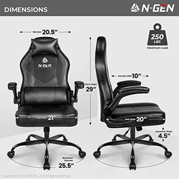 N-GEN Gaming Chair Ergonomic Comfort Adjustable Lumbar Support