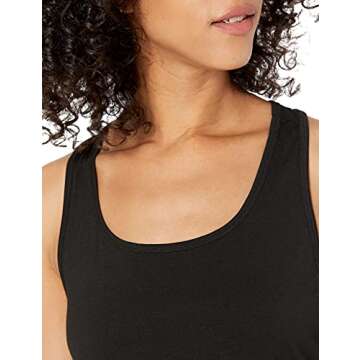 Amazon Essentials Women's Studio Relaxed-Fit Racerback Tank, Black, X-Small