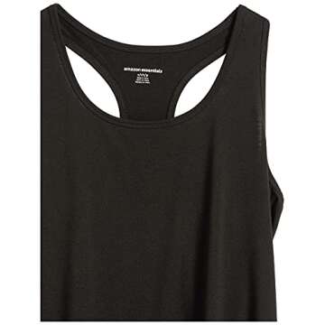 Amazon Essentials Women's Studio Relaxed-Fit Racerback Tank, Black, X-Small