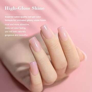 RARJSM Nude Gel Polish Purplish Pink Jelly Translucent Neutral Skin Tone Colors Gel Nail Polish Milky Pink Shade 15ml Single Bottle Soak off UV LED Cured at Home Salon DIY French Manicure Nails Art